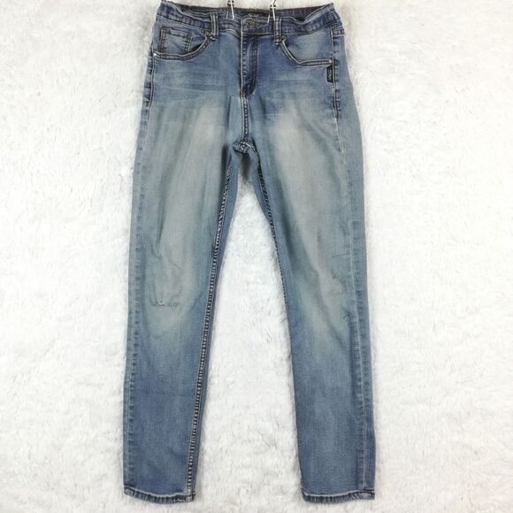 Silver Boys Jeans Nathan Skinny Fit Denim Blue Stretch Light Rise Whiskering‎ 16 - Picture 1 of 16